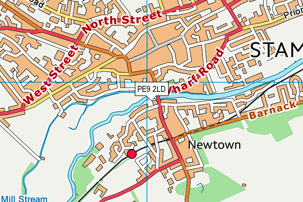 PE9 2LD map - OS VectorMap District (Ordnance Survey)