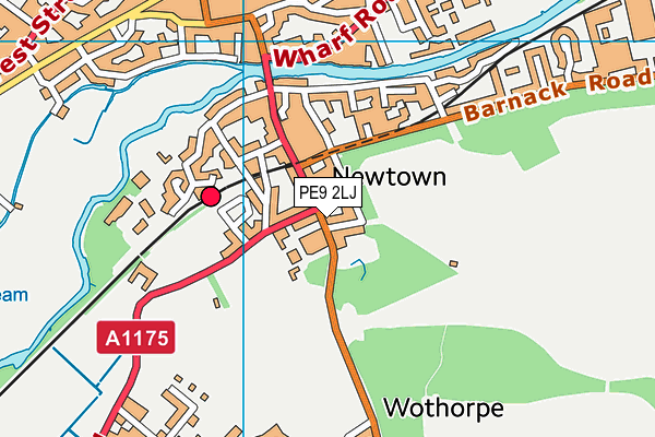 PE9 2LJ map - OS VectorMap District (Ordnance Survey)