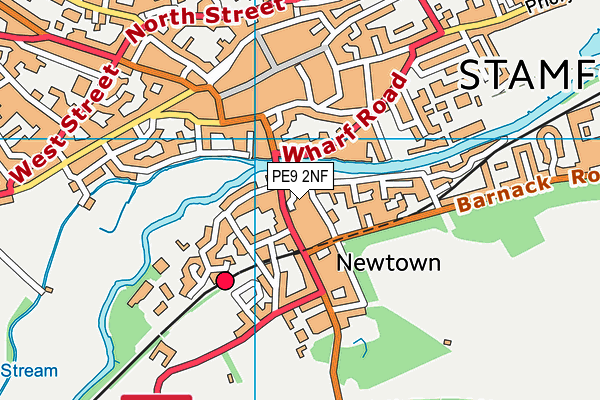 PE9 2NF map - OS VectorMap District (Ordnance Survey)