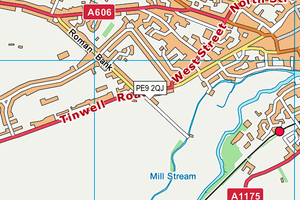 PE9 2QJ map - OS VectorMap District (Ordnance Survey)