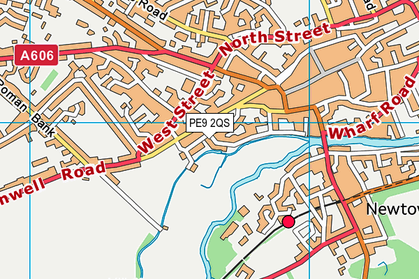 PE9 2QS map - OS VectorMap District (Ordnance Survey)