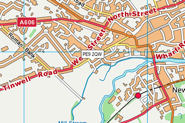 PE9 2QW map - OS VectorMap District (Ordnance Survey)