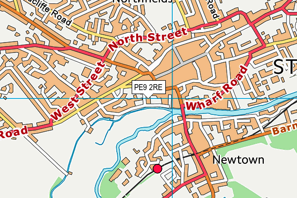 PE9 2RE map - OS VectorMap District (Ordnance Survey)