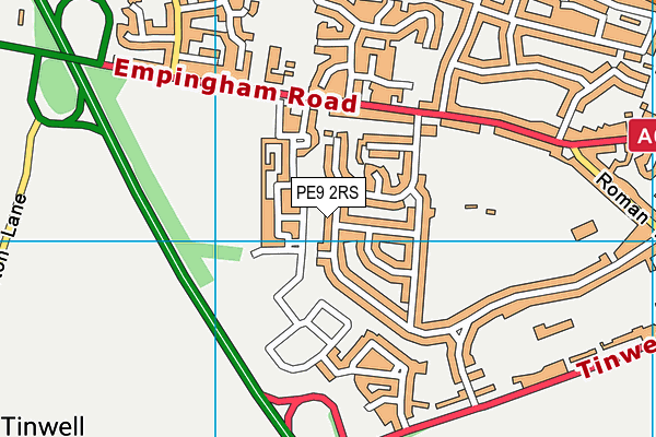 PE9 2RS map - OS VectorMap District (Ordnance Survey)