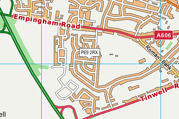 PE9 2RX map - OS VectorMap District (Ordnance Survey)
