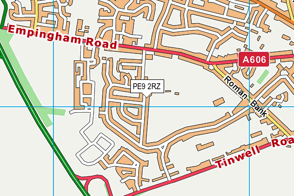 PE9 2RZ map - OS VectorMap District (Ordnance Survey)