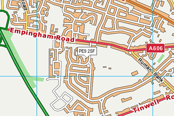 PE9 2SF map - OS VectorMap District (Ordnance Survey)