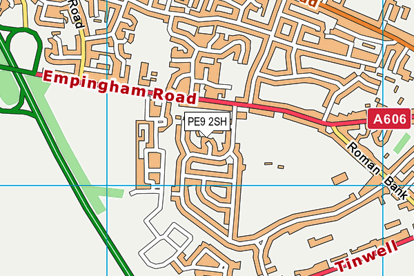 PE9 2SH map - OS VectorMap District (Ordnance Survey)