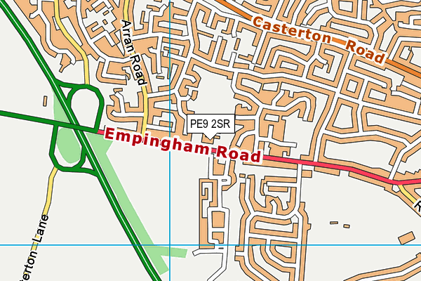 PE9 2SR map - OS VectorMap District (Ordnance Survey)