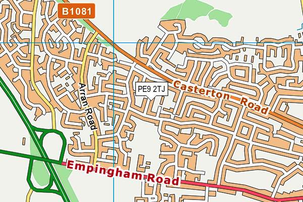 PE9 2TJ map - OS VectorMap District (Ordnance Survey)