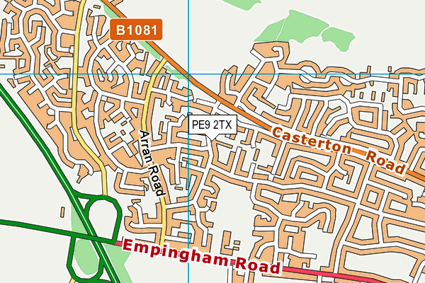 PE9 2TX map - OS VectorMap District (Ordnance Survey)