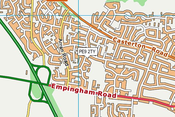 PE9 2TY map - OS VectorMap District (Ordnance Survey)