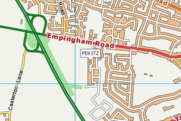 PE9 2TZ map - OS VectorMap District (Ordnance Survey)