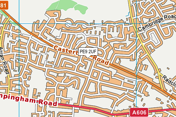 PE9 2UF map - OS VectorMap District (Ordnance Survey)
