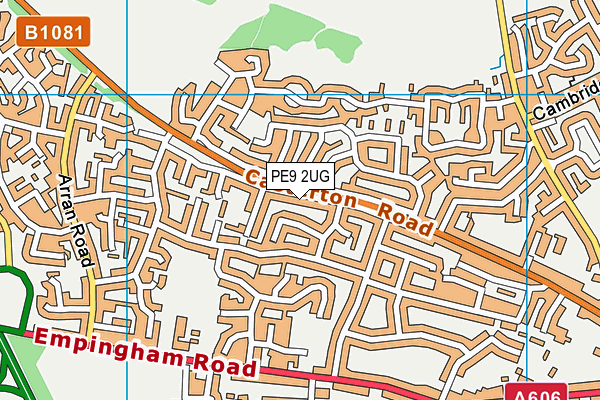 PE9 2UG map - OS VectorMap District (Ordnance Survey)