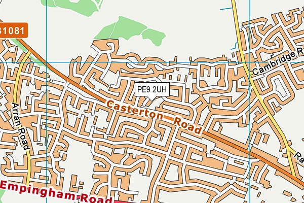 PE9 2UH map - OS VectorMap District (Ordnance Survey)