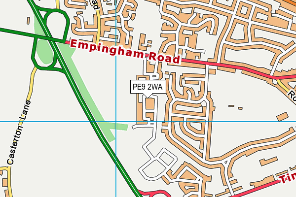 PE9 2WA map - OS VectorMap District (Ordnance Survey)