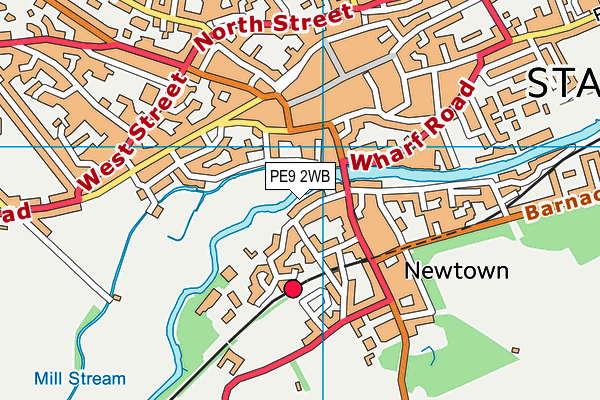 PE9 2WB map - OS VectorMap District (Ordnance Survey)