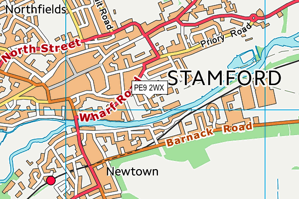 PE9 2WX map - OS VectorMap District (Ordnance Survey)