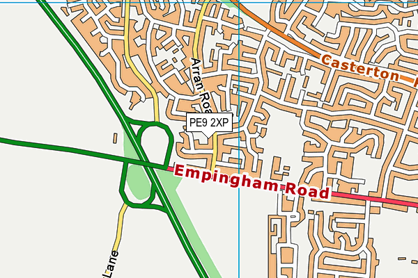PE9 2XP map - OS VectorMap District (Ordnance Survey)