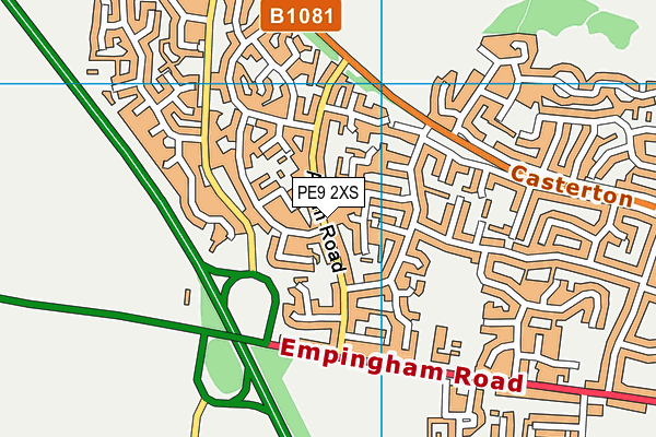 PE9 2XS map - OS VectorMap District (Ordnance Survey)
