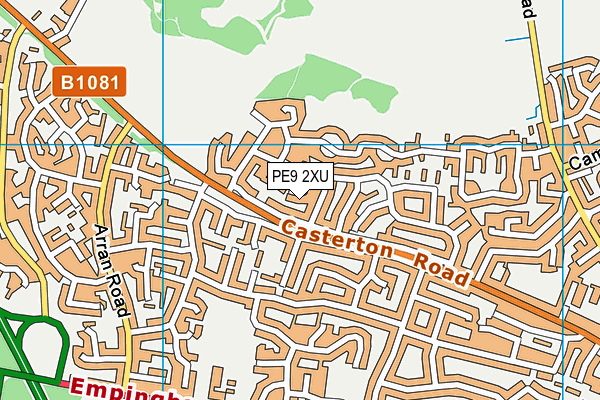 PE9 2XU map - OS VectorMap District (Ordnance Survey)