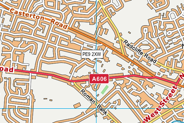 PE9 2XW map - OS VectorMap District (Ordnance Survey)