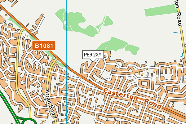 PE9 2XY map - OS VectorMap District (Ordnance Survey)