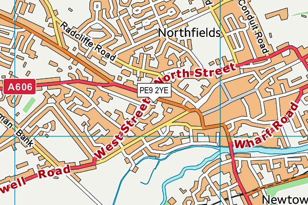 PE9 2YE map - OS VectorMap District (Ordnance Survey)