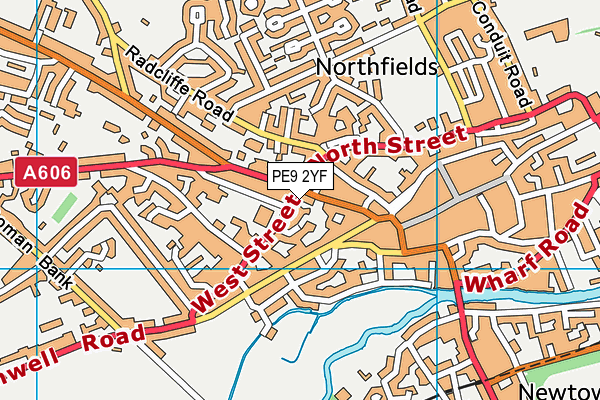 PE9 2YF map - OS VectorMap District (Ordnance Survey)