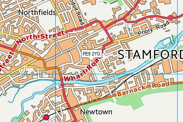 PE9 2YG map - OS VectorMap District (Ordnance Survey)