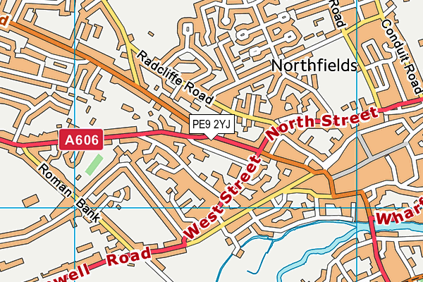 PE9 2YJ map - OS VectorMap District (Ordnance Survey)