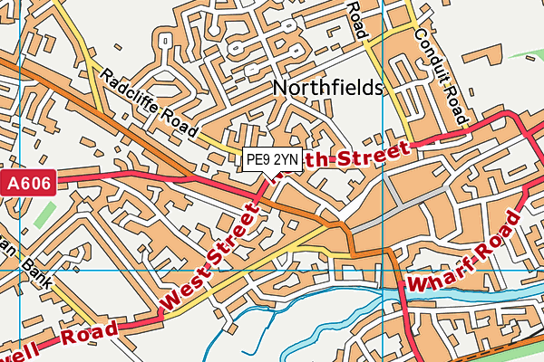 PE9 2YN map - OS VectorMap District (Ordnance Survey)