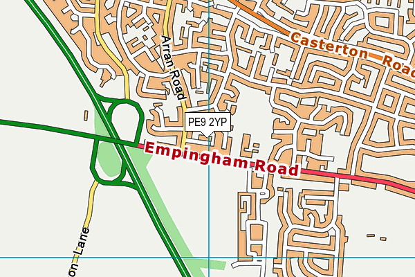 PE9 2YP map - OS VectorMap District (Ordnance Survey)