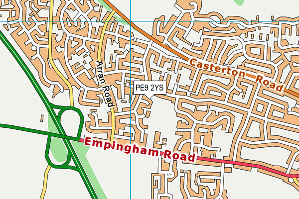PE9 2YS map - OS VectorMap District (Ordnance Survey)