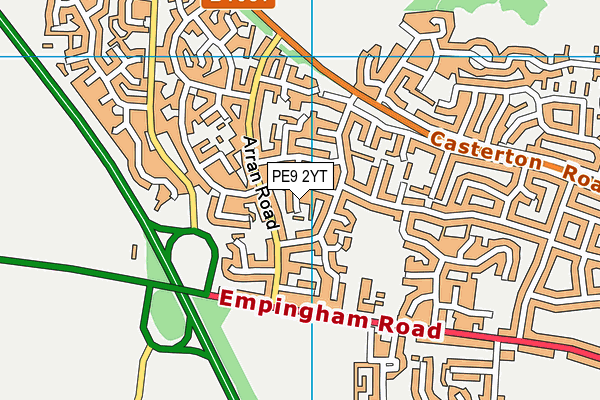 PE9 2YT map - OS VectorMap District (Ordnance Survey)