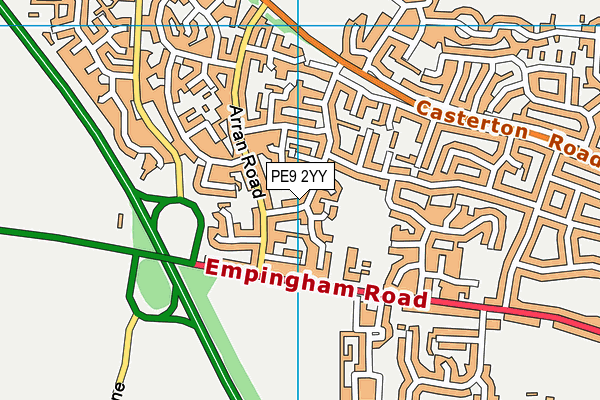 PE9 2YY map - OS VectorMap District (Ordnance Survey)