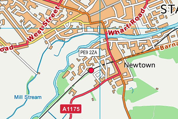 PE9 2ZA map - OS VectorMap District (Ordnance Survey)