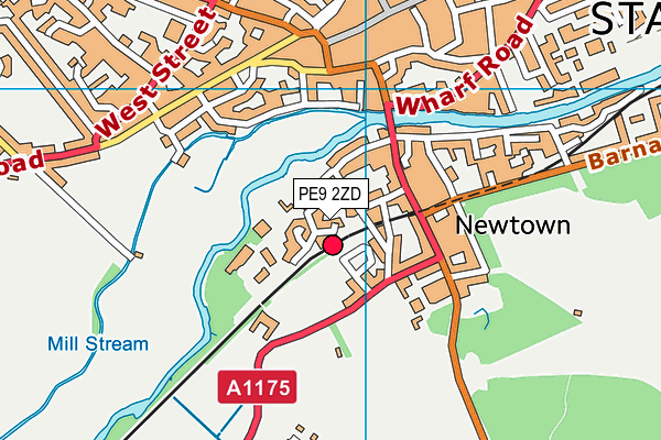 PE9 2ZD map - OS VectorMap District (Ordnance Survey)