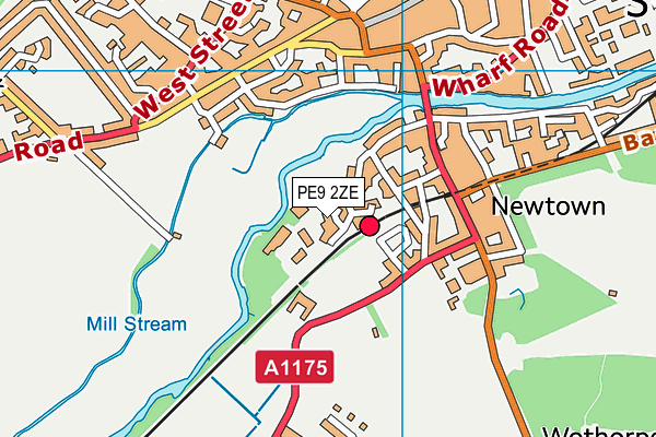 PE9 2ZE map - OS VectorMap District (Ordnance Survey)