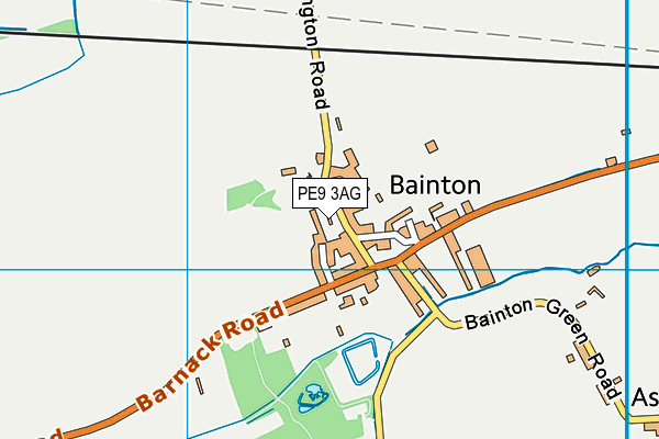 PE9 3AG map - OS VectorMap District (Ordnance Survey)