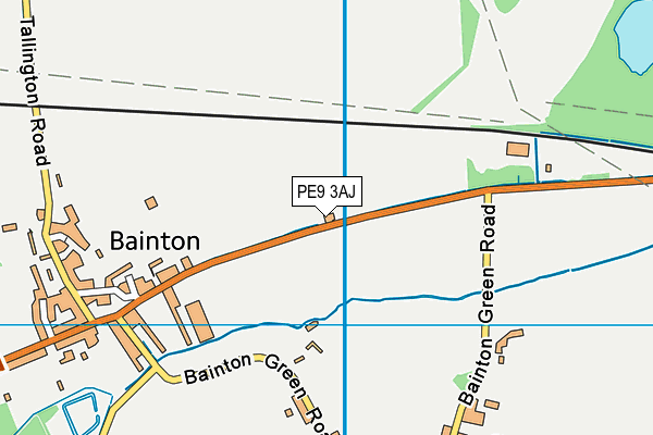 PE9 3AJ map - OS VectorMap District (Ordnance Survey)