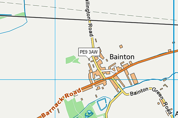 PE9 3AW map - OS VectorMap District (Ordnance Survey)