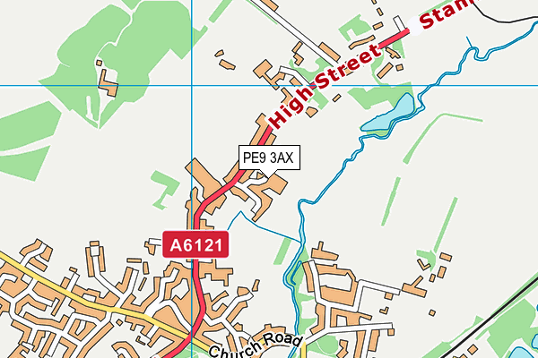 PE9 3AX map - OS VectorMap District (Ordnance Survey)