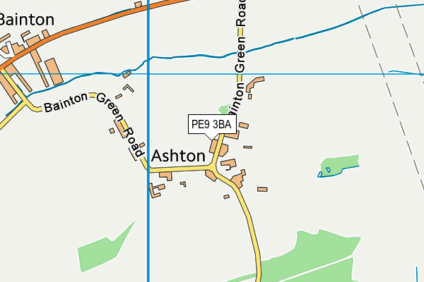 PE9 3BA map - OS VectorMap District (Ordnance Survey)