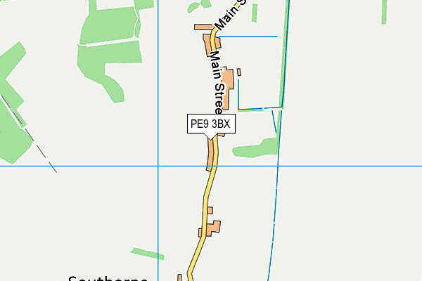 PE9 3BX map - OS VectorMap District (Ordnance Survey)