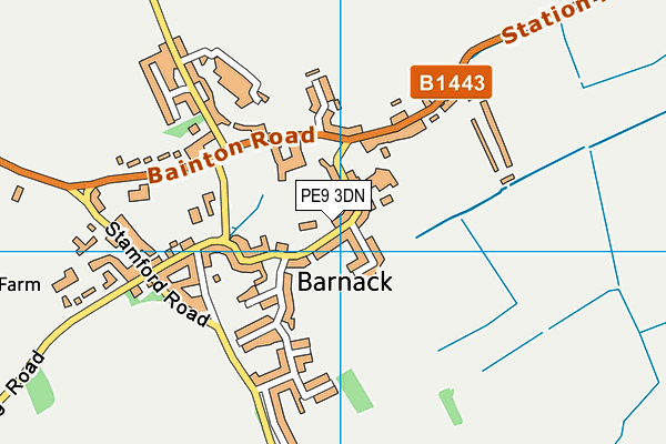 PE9 3DN map - OS VectorMap District (Ordnance Survey)