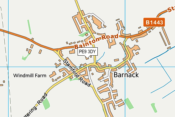 PE9 3DY map - OS VectorMap District (Ordnance Survey)