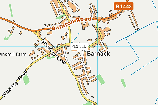 PE9 3ED map - OS VectorMap District (Ordnance Survey)