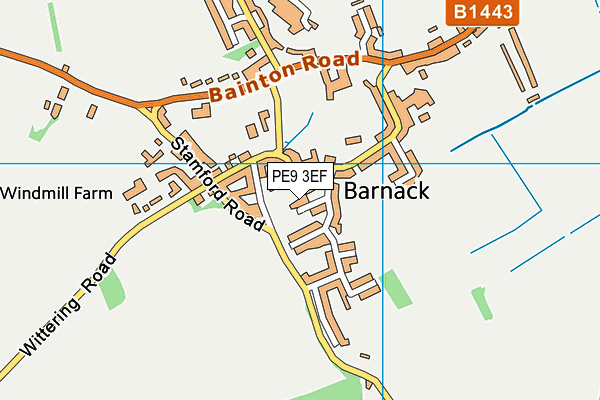 PE9 3EF map - OS VectorMap District (Ordnance Survey)